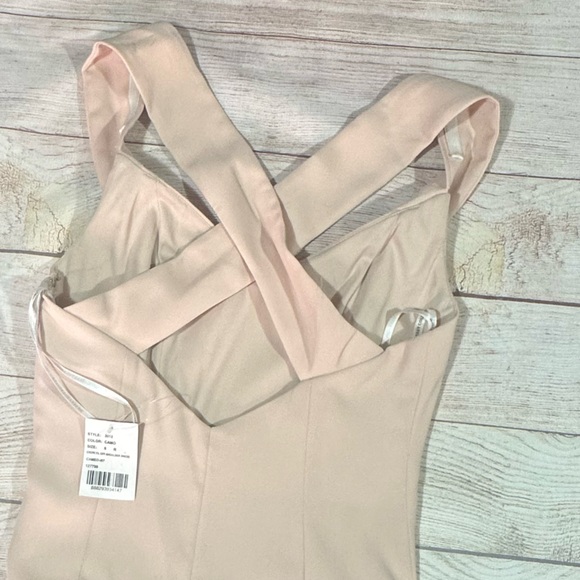 Lovely Dressy Collection off shoulder split skirt pink Sleeveless Gown NWT - Picture 6 of 10